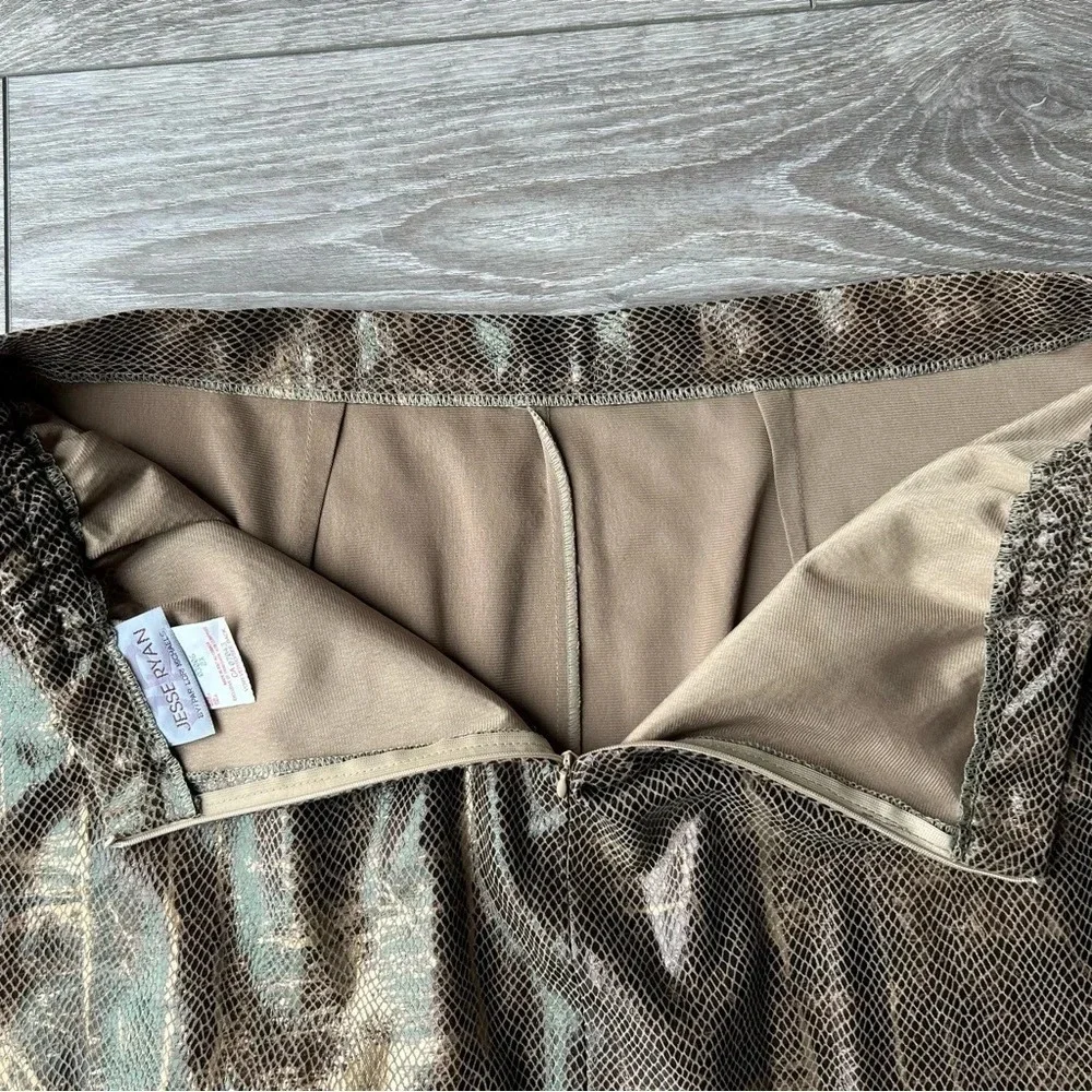 Vintage Jesse Ryan Shimmer Snakeskin Pattern Midi A Line Skirt - Picture 8 of 11